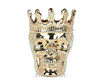 gold skull candle with a crown