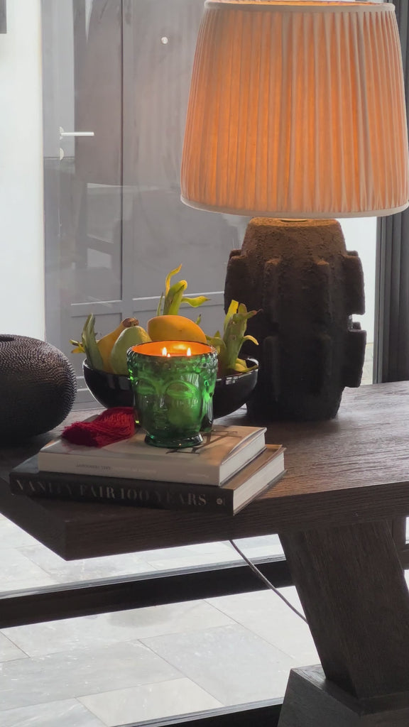24K Gold Emerald Green Glass Buddha Luxury Candle